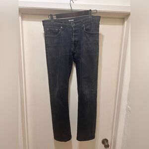 Baldwin Slim Straight Jeans Mens 32x30 Black 100% Cotton Button Fly USA